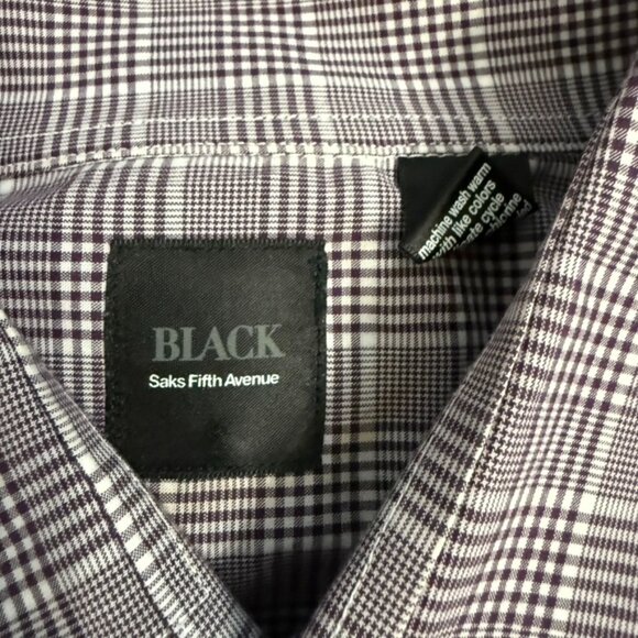 BLACK by Saks Fifth Avenue Men’s Plaid Button-Up Shirt - Size Large - Picture 5 of 8